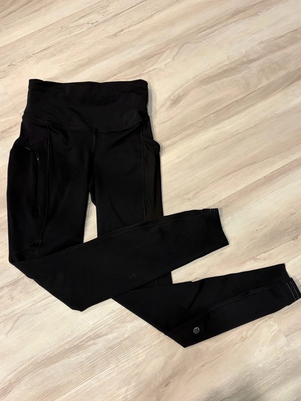 lululemon athletica Black High-Waist Leggings with Side Zipper Pockets
